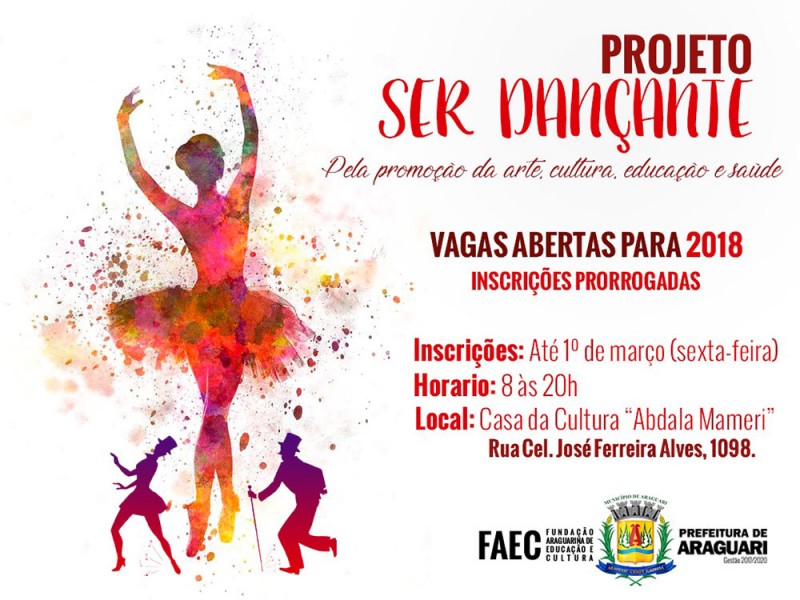 Oficina de Dança tem inscrição prorrogada