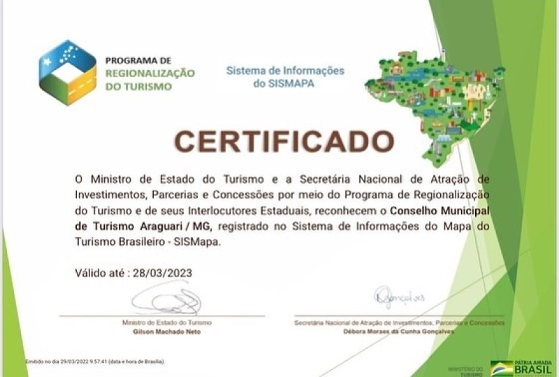 Araguari passa a integrar oficialmente o Mapa do Turismo Brasileiro