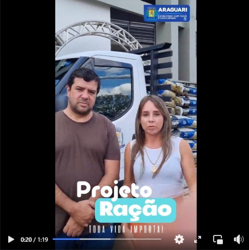 Prefeitura de Araguari realiza doação de ração para protetores