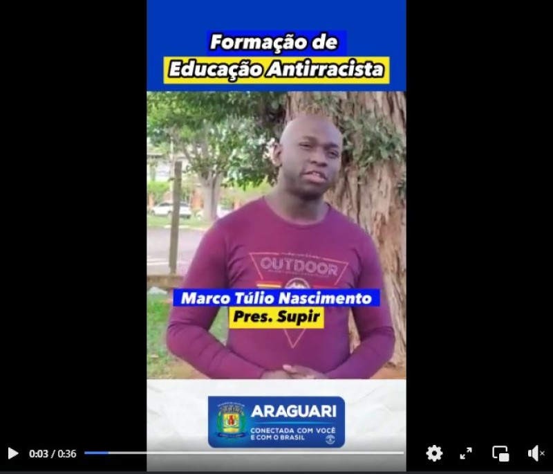 Começa a formação nas Relações Étnico-raciais com os Professores do Município 