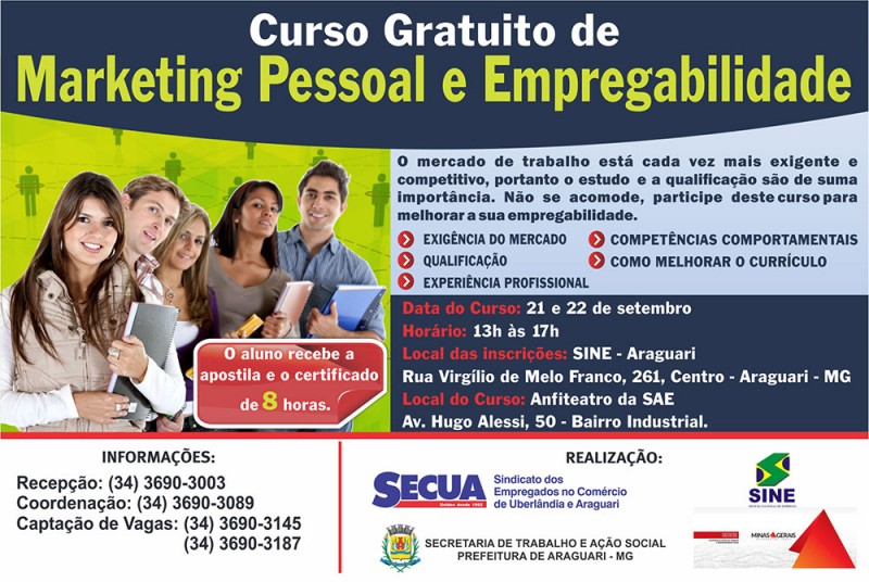 Curso gratuito de Marketing Pessoal e Empregabilidade