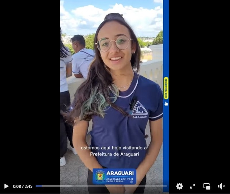Alunos de Piracaíba conhecem a sede da prefeitura de Araguari