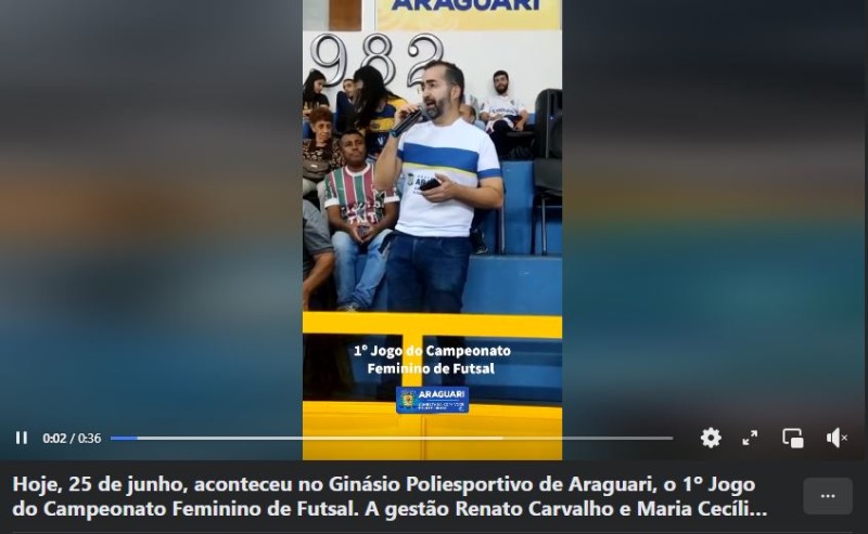 Hoje, 25 de junho, aconteceu no Ginásio Poliesportivo de Araguari, o 1º Jogo do Campeonato Feminino de Futsal.