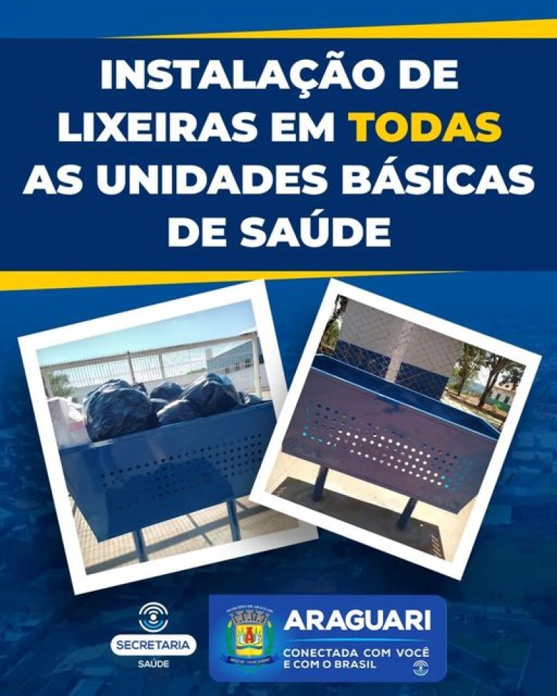 Novas lixeiras são instaladas nas unidades de saúde 