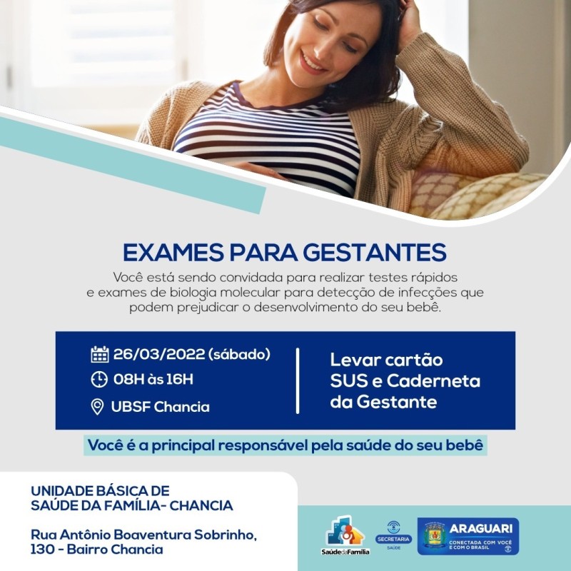 Prefeitura de Araguari promove exames para gestantes neste sábado