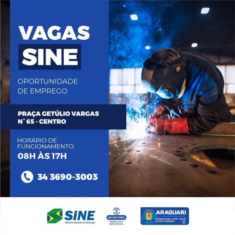 Vagas SINE Araguari-03/10/2022