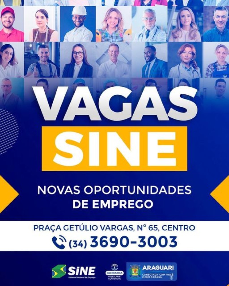 Vagas -Sine Araguari 31/01/2023