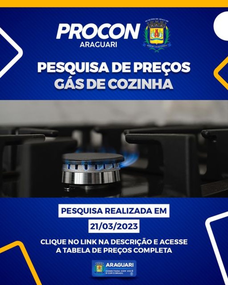 Pesquisa de preços do gás glp 13kg realizada no dia 21/03/2023