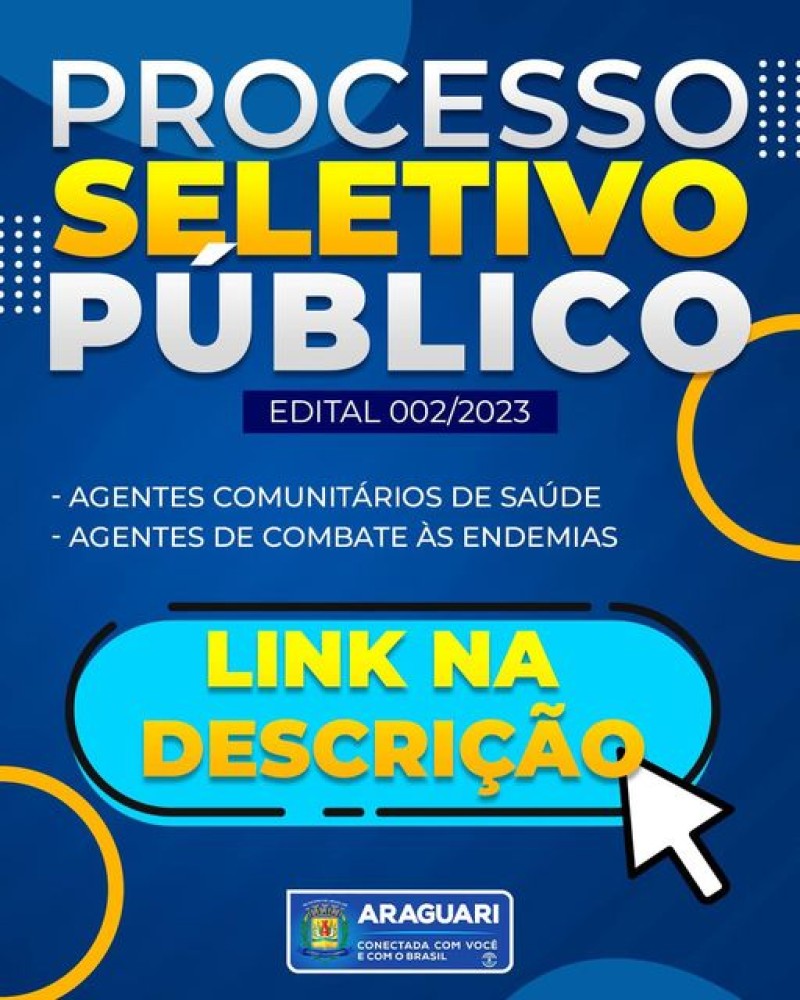 Prefeitura de Araguari promove Processo Seletivo Público para Agente de Combate às endemias e Agentes Comunitários de Saúde