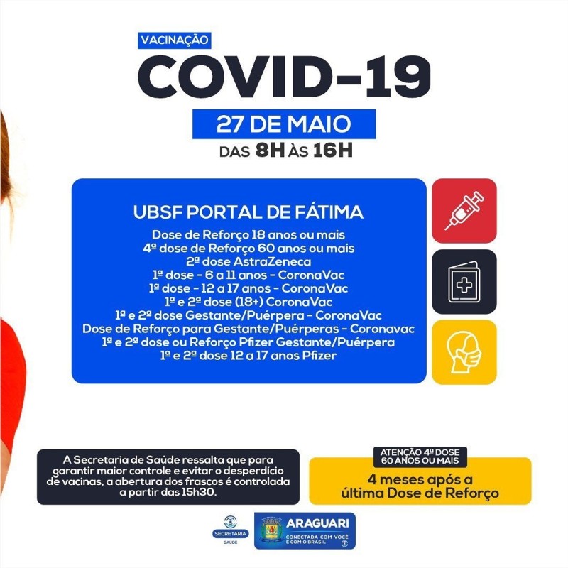 Vacinação COVID-19 – 27 de maio