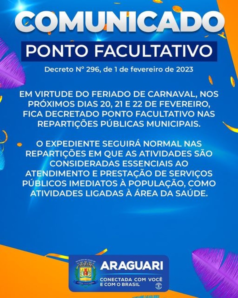 Prefeitura de Araguari: COMUNICADO