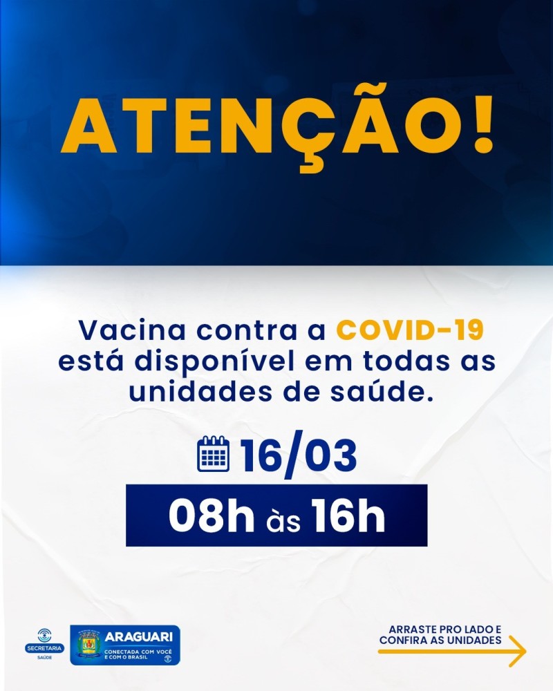 Vacinação COVID-19 – 16 de março