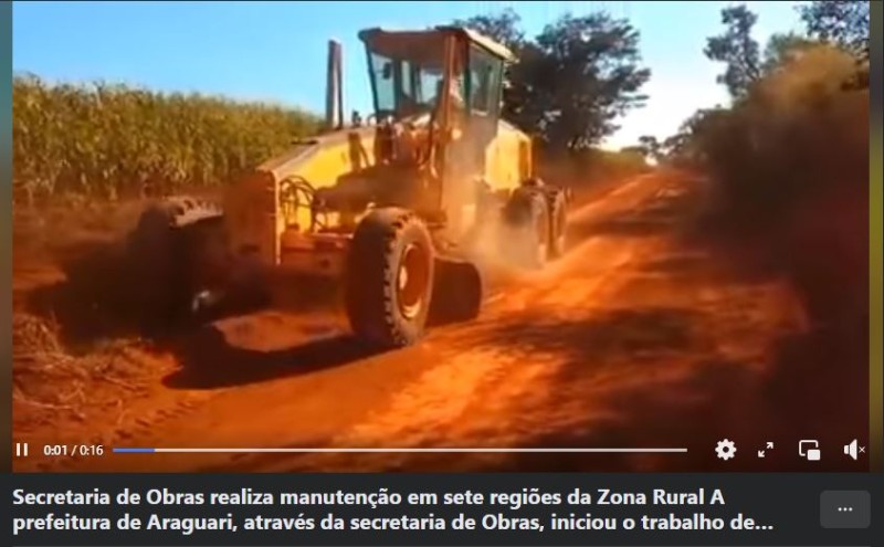 Secretaria de Obras realiza manutenção em sete regiões da Zona Rural