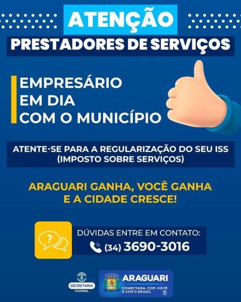 Você sabe a importância que o ISS – Impostos Sobre Serviços tem para o Município?