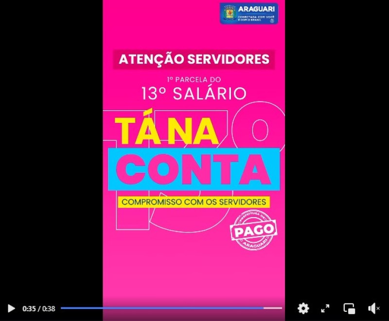 Sabe quem tá mais famoso que a Barbie hoje em Araguari? A primeira parcela do 13º dos servidores da prefeitura. 
