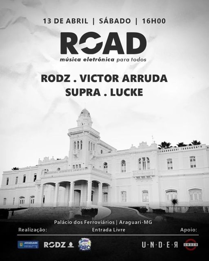 Evento de música eletrônica, com entrada franca, em Araguari/MG.