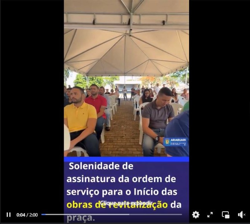 Solenidade para assinatura da ordem de serviço da revitalização da praça Getúlio Vargas