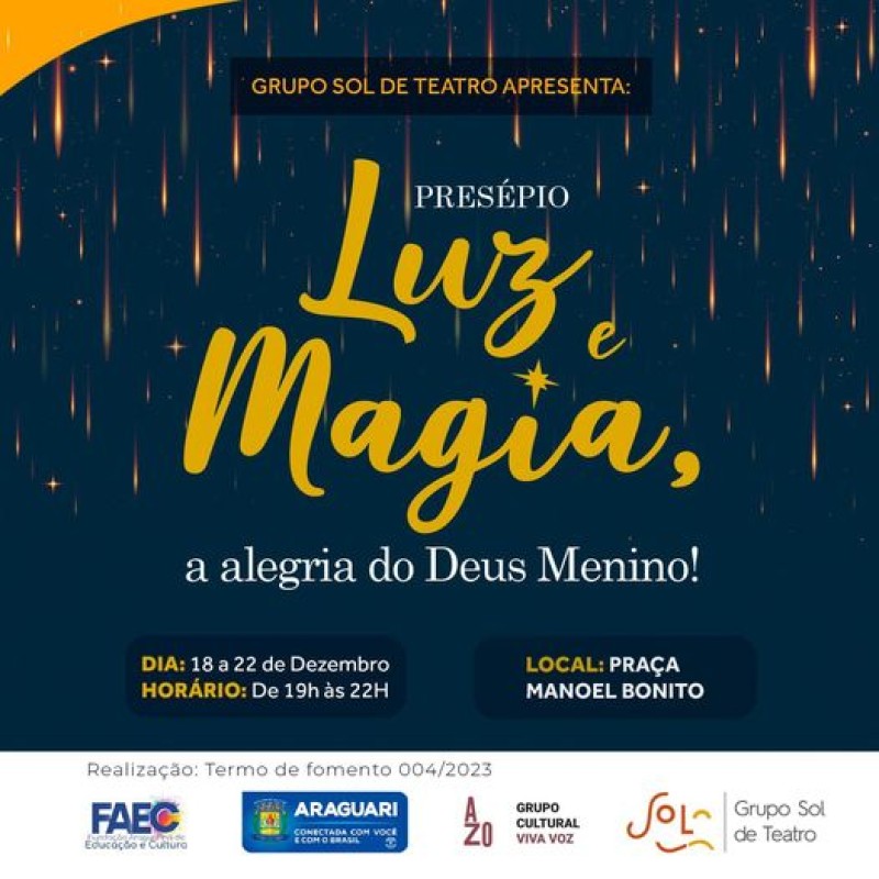 Se prepare para vivenciar a magia do Natal no Presépio Luz e Magia!