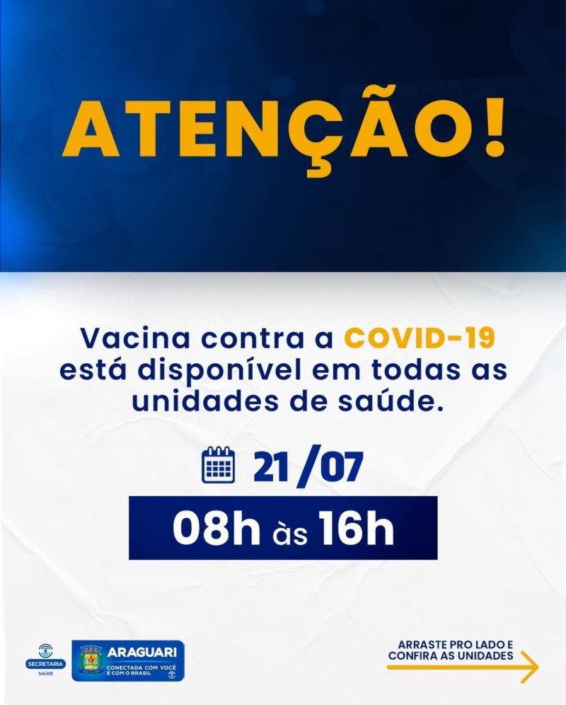Vacinação COVID-19 – 21 de Julho