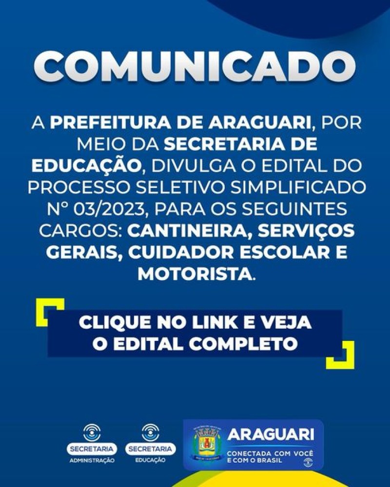 Prefeitura de Araguari: Comunicado
