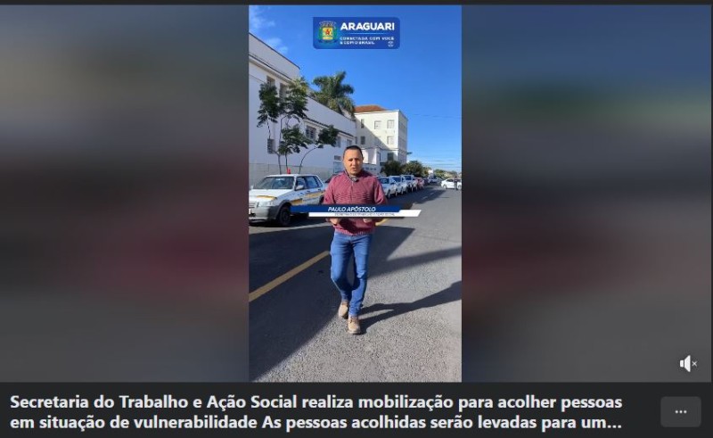 Secretaria do Trabalho e Ação Social realiza mobilização para acolher pessoas em situação de vulnerabilidade