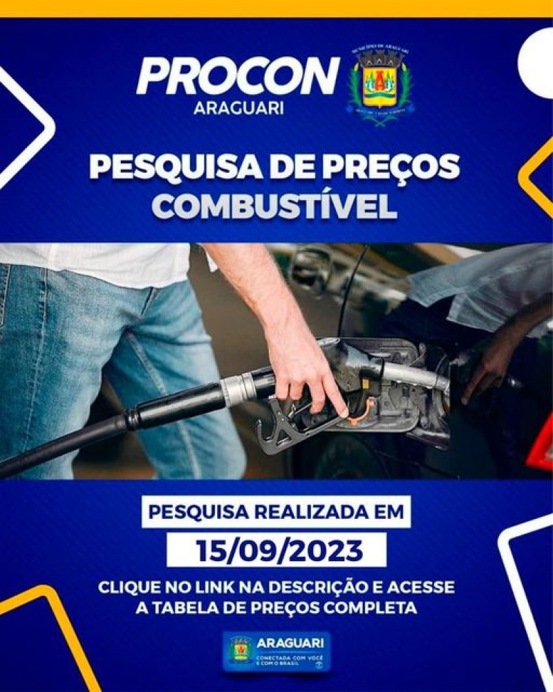 Pesquisa de preços de combustíveis realizada no dia 15/09/2023.