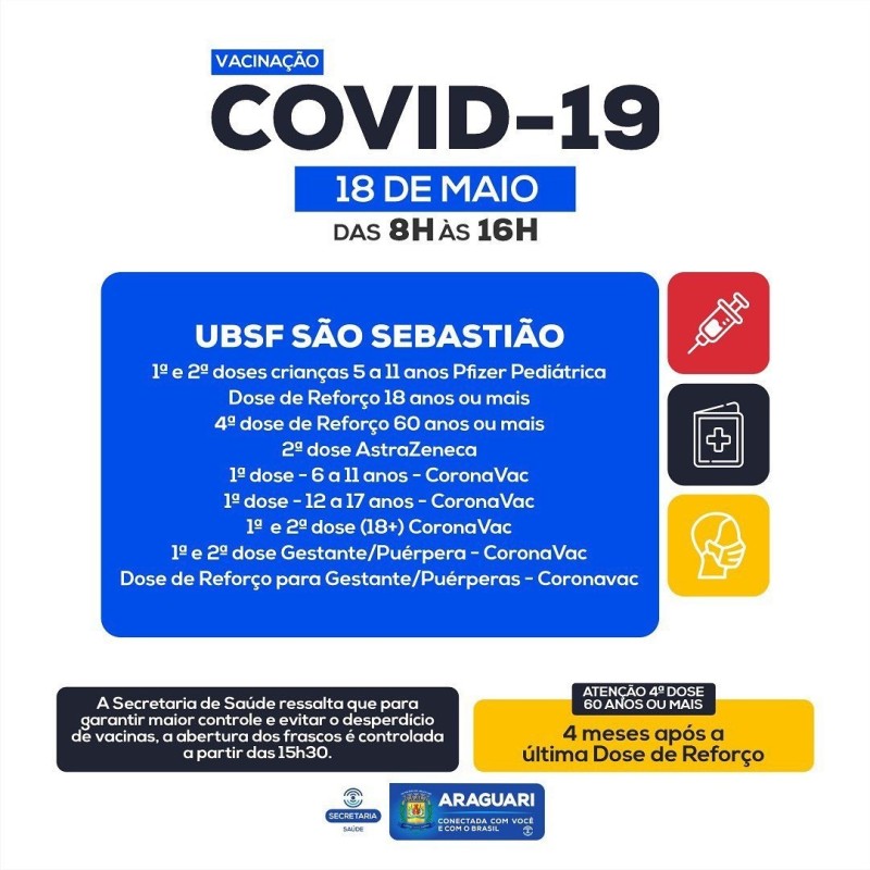Vacinação COVID-19 – 18 de maio