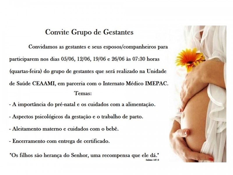 Prefeitura de Araguari oferece curso para gestantes