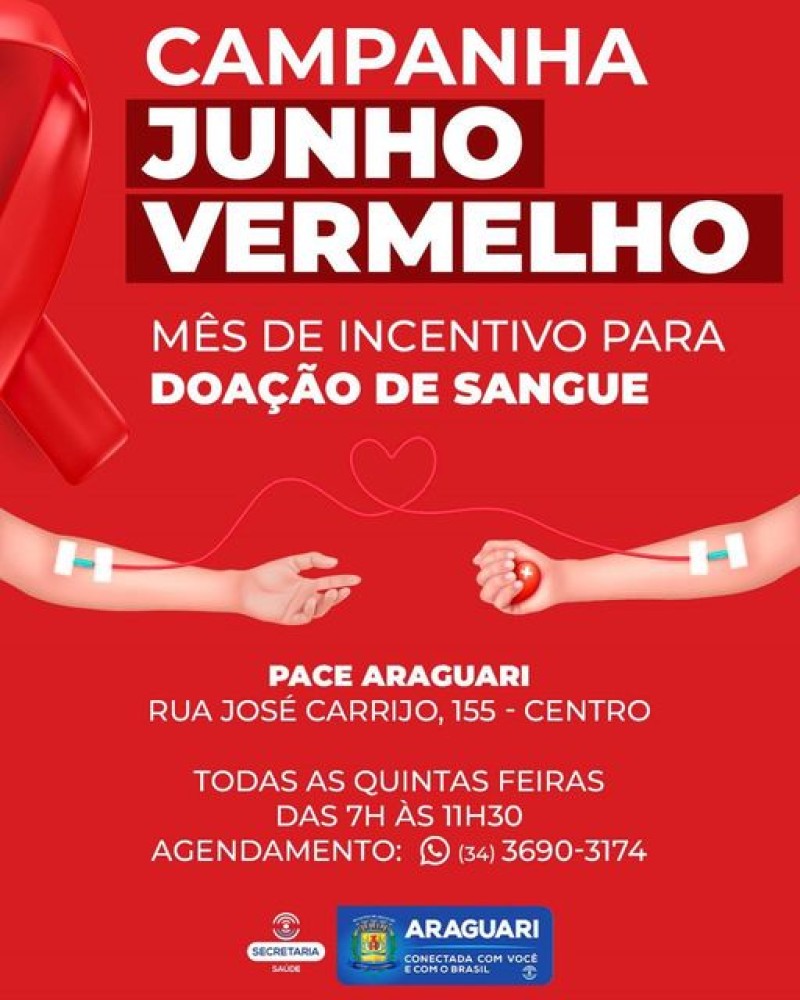 Campanha “Junho Vermelho” está presente e incentiva a doação de sangue
