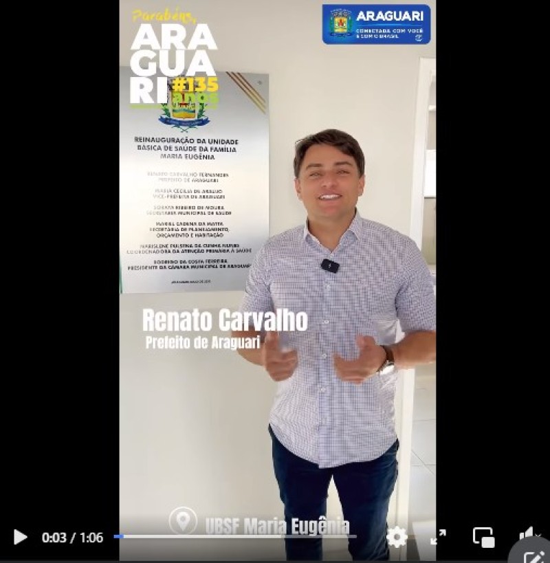 Prefeitura de Araguari realiza entrega da Revitalização da UBSF Maria Eugênia