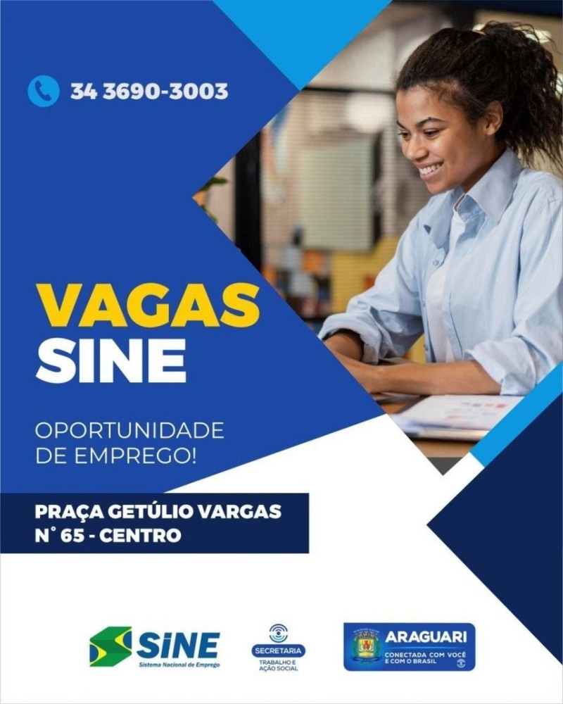Vagas SINE Araguari-20/07/2022