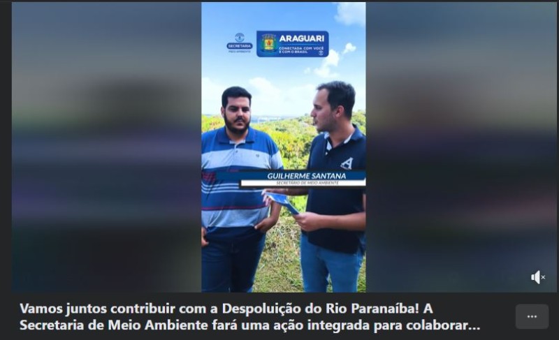 Vamos juntos contribuir com a Despoluição do Rio Paranaíba!