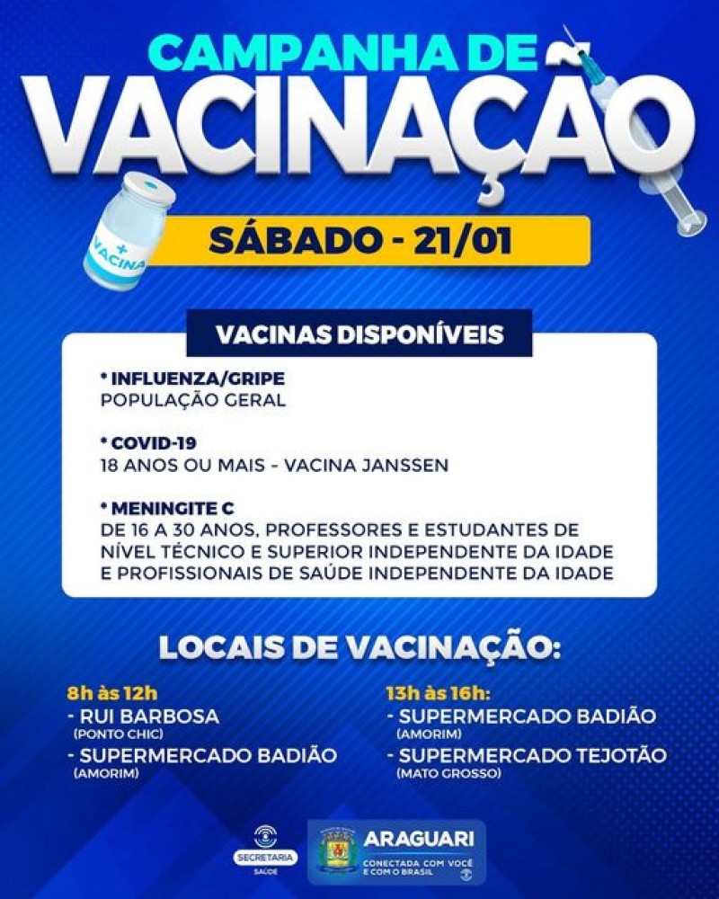 Prefeitura promove mutirão de vacinação neste sábado