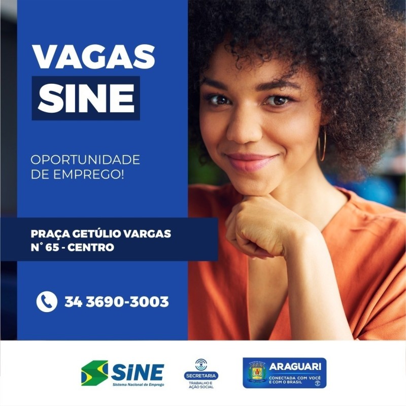 Vagas SINE Araguari-19/09/2022