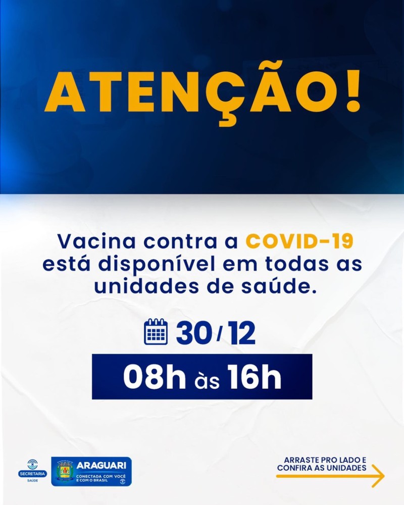 Vacinação COVID-19 – 30 de dezembro