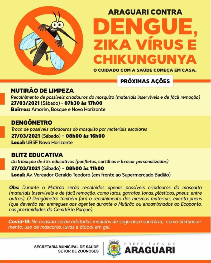 Mutirão de limpeza em Araguari no combate à dengue