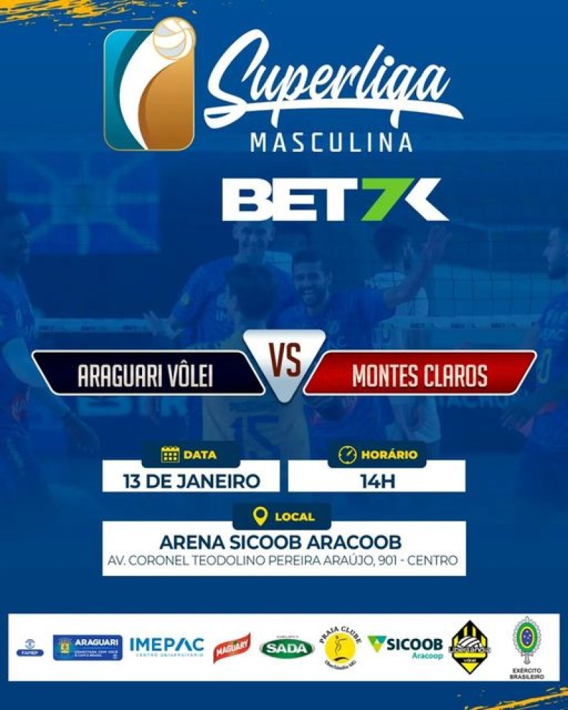 Araguari Vôlei encara o Montes Claros pela Superliga Nacional de Vôlei
