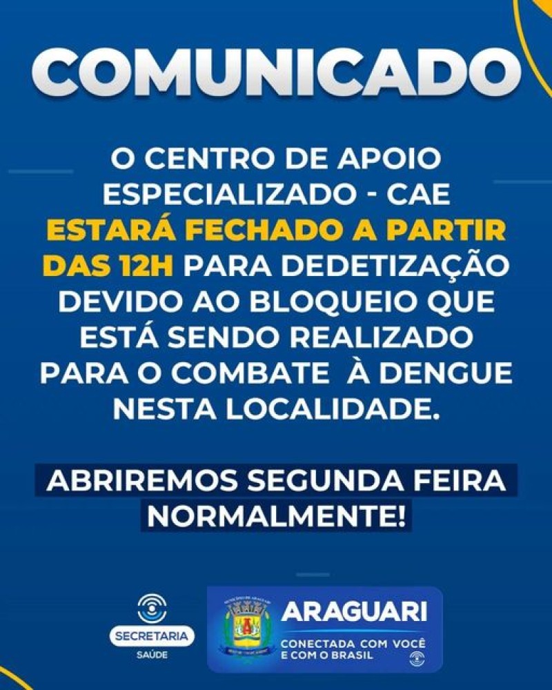 COMUNICADO - Centro de Apoio Especializado CAE