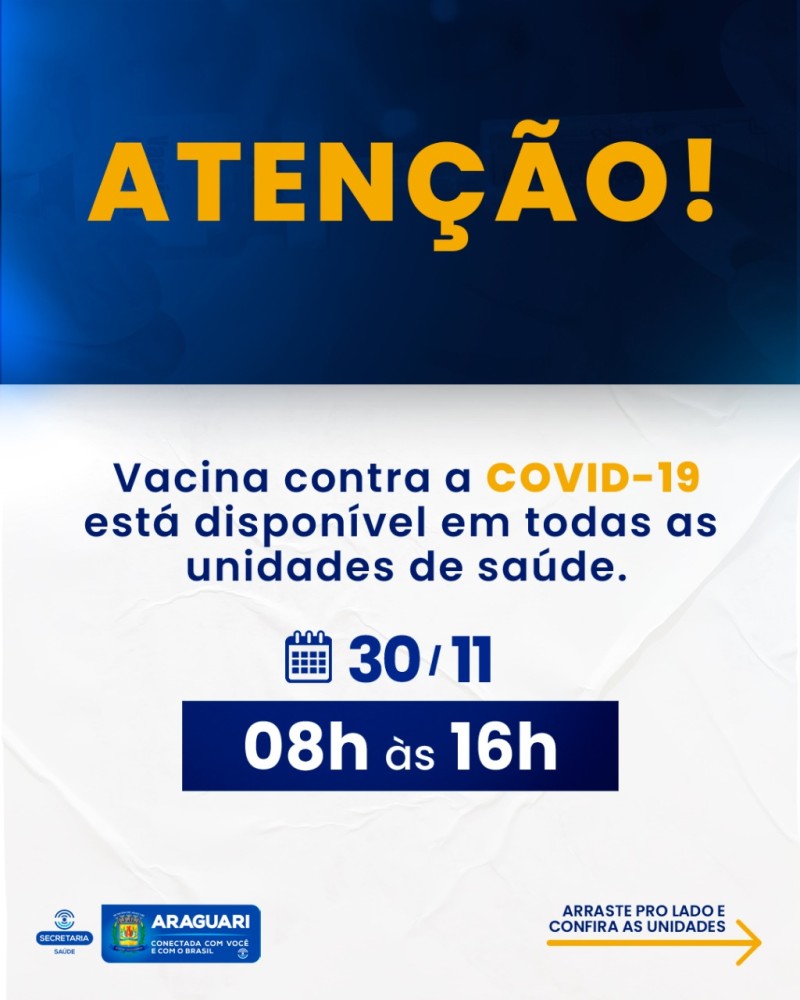 Vacinação COVID-19 – 30 de novembro