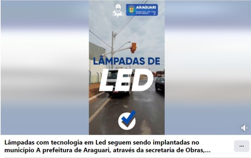 Lâmpadas com tecnologia em Led seguem sendo implantadas no município