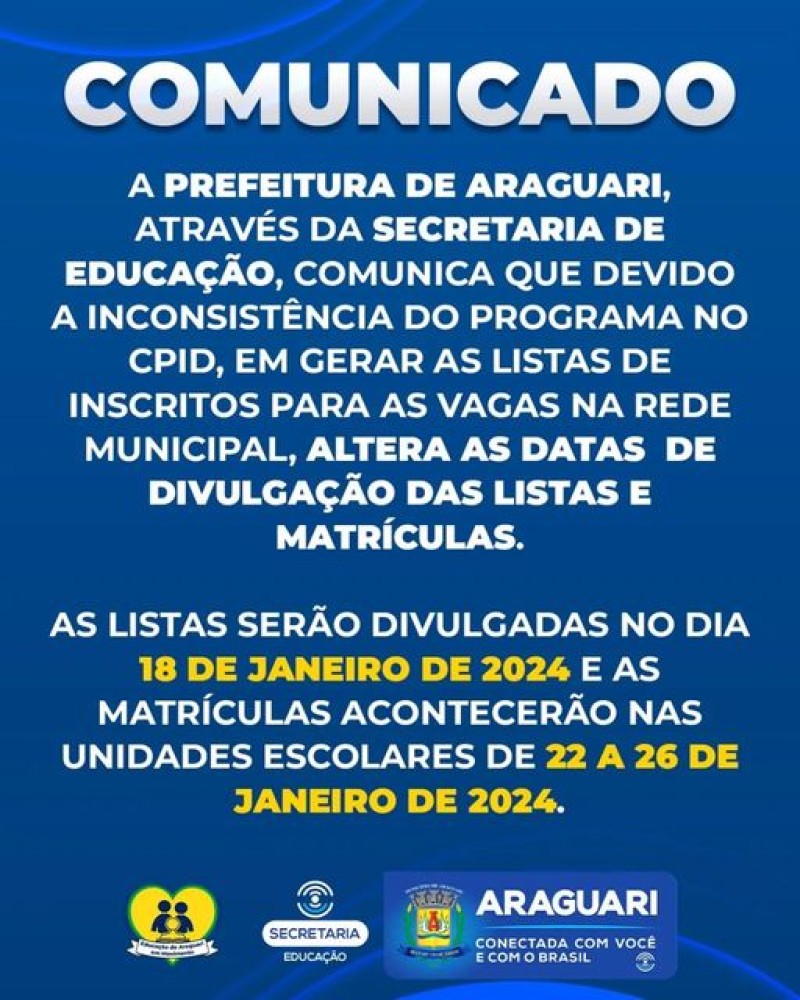 SECRETARIA DE EDUCAÇÃO INFORMA