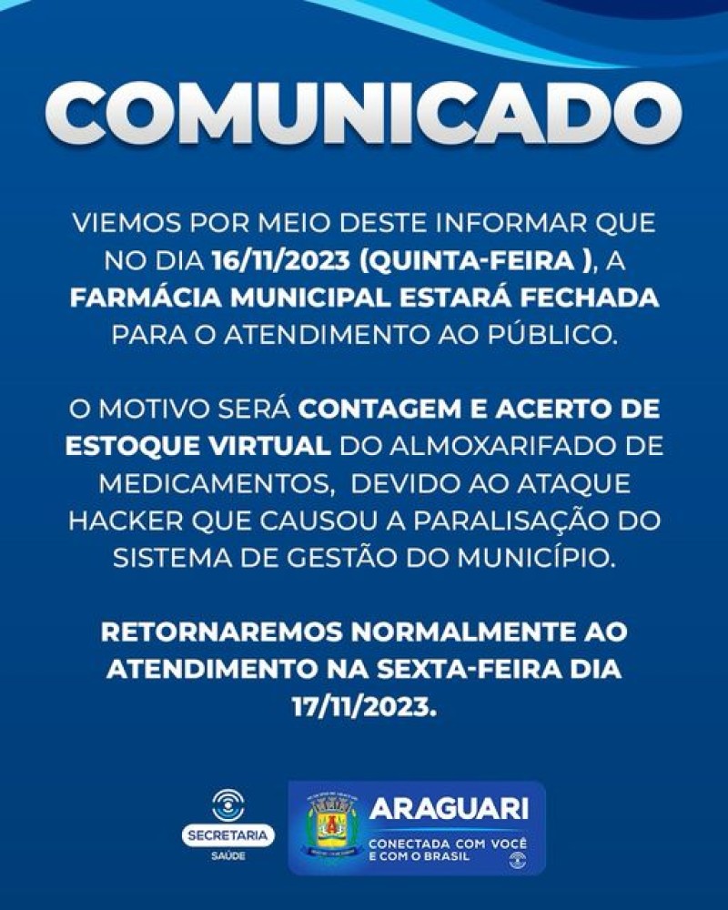 Prefeitura de Araguari: Comunicado