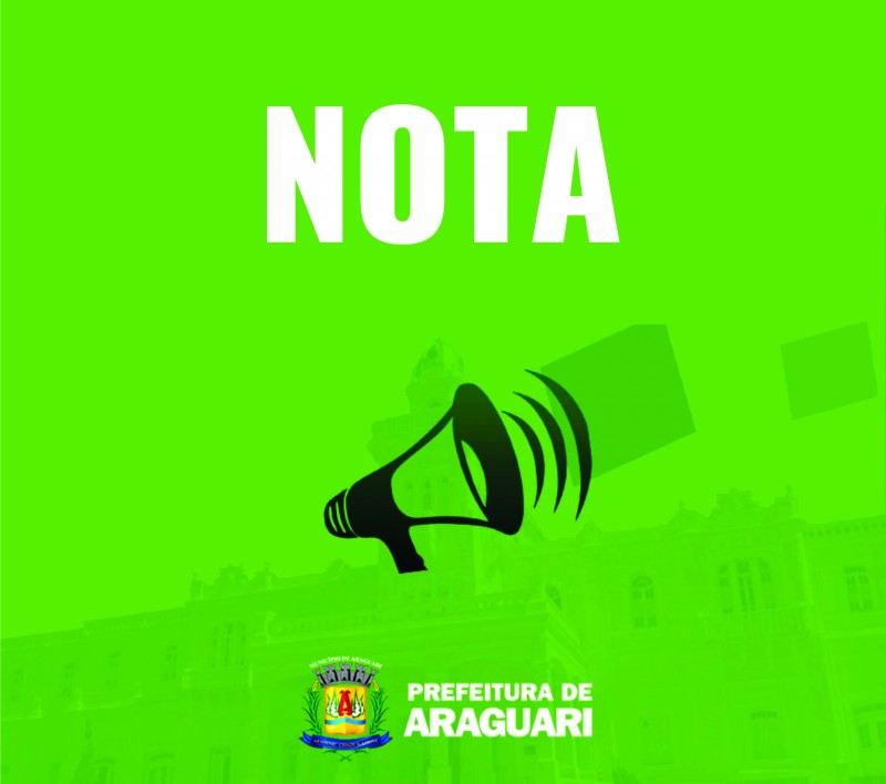 NOTA   Prefeitura de Araguari esclarece sobre pagamento aos servidores do Município